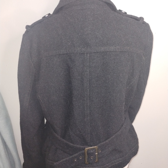 AEO Black Reversible Double Breasted Peacoat M - Picture 5 of 12